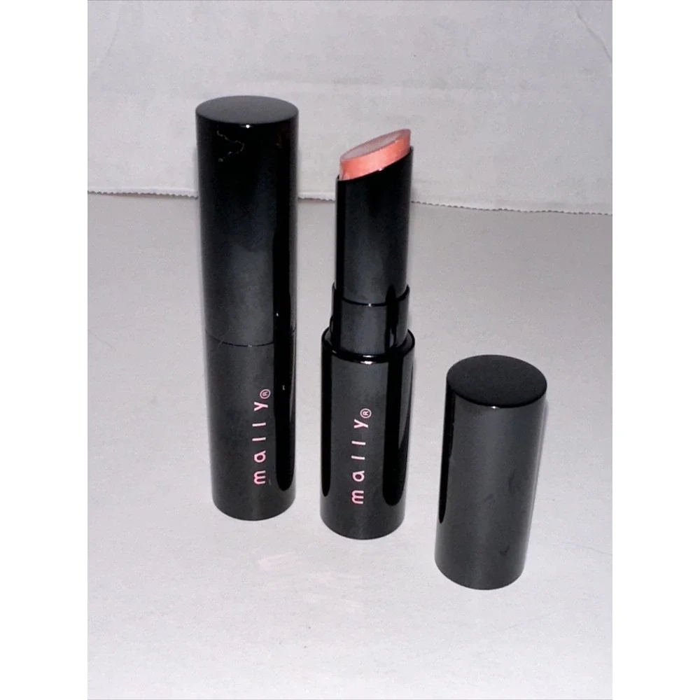 Mally Beauty Ultra Chic Lipstick PLAYFUL Shimmer Peach Pink Lot of 2 Tubes New